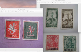 SARRE ALLEMAGNE 6 TIMBRES NEUFS CHARNIERE SAARGEBIET Saarland GERMANY MH SAARGEBIET - Andere & Zonder Classificatie