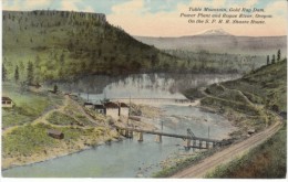 Rogue River OR Oregon, Table Mountain, Gold Ray Dam Power Plant, Southern Pacific Railroad Line, C1900s Vintage Postcard - Otros & Sin Clasificación