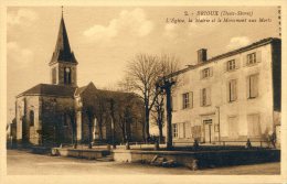 Brioux - L'Eglise, La Mairie, Et Le Monument Aux Morts - Brioux Sur Boutonne