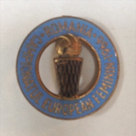 Badge (Pin) ZN000311 - Basketball Romania 10th Regional Women European Championship FIBA 1966 - Basketball