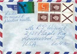 1974 Lettre Avion Pour Les USA  Partie De Carnet PB 17a - Lettres & Documents