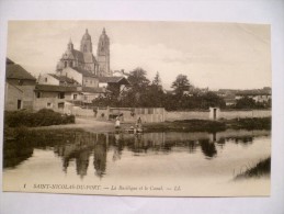 54 : Saint-Nicolas-du-Port - La Basilique Et Le Canal - Animée : Petite Animation - Petit Pli D'angle - (n°1197) - Saint Nicolas De Port