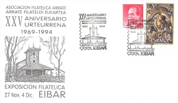 SPAIN. POSTMARK SHRINE OF ARRATE MADONNA. EIBAR 1994. CHURCH - Macchine Per Obliterare (EMA)