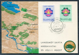 1966 Iceland Scout Fish Map Postcard - Covers & Documents