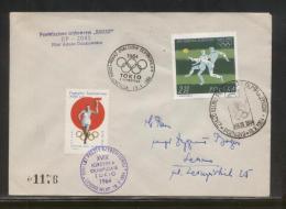 POLAND 1964 18TH GLIDER POST FLIGHT FOR 18TH OLYMPIC GAMES TOKYO BOCIAN FLOWN COVER GLIDING OLYMPICS RARER LOW NO - Lettres & Documents