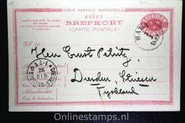 Sweden Postcard Mi Nr P 15 Svaret Betaldt,complete Set,  Cancelled , Sala To Dresden Germany - Postal Stationery