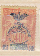 NOUVELLE CALEDONIE N° 77 40C ROUGE ORANGE CINQUANTENAIRE DE LA PRÉSENCE FRANÇAISE  NEUF CHARNIÈRE TRÈS LEGERE - Ungebraucht