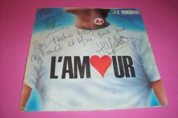 JF MICHAEL  °  AUTOGRAPHE SUR DISQUE VINYLE 45 TOURS - Autógrafos