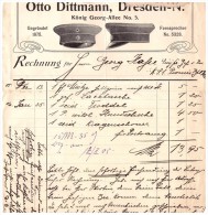 Uralte Rechnung 1907 - Militär - Effekten Und Mützenfabrik O. Dittmann In Dresden !!! - Uniformes