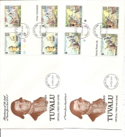 Explorateurs -Cook ( 2 FDC De Tuvalu Avec Timbres En Interpanneaux De 1979 à Voir) - Erforscher