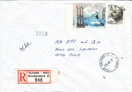 NORWAY - 1996 - R-LETTER 4602 VALHALLA / KRISTIANSAND 29.07.1996 - Lettres & Documents