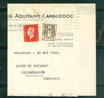 Lettre De Mai  1946 Oblitéré Toulouse  Affranchie Par MARIANNE DE DULAC  N°693 + Type Chaine 670  Phi15011 - 1944-45 Marianne De Dulac