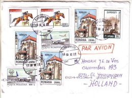 GOOD ROMANIA Postal Cover To NETHERLANDS 2002 - Good Stamped: Sport ; Architecture ; Airplane - Lettres & Documents