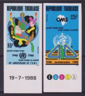 TOGO  NON DENT/IMPERF  OMS+ONU  YVERT N° 1232/3  ** MNH   Réf  5047 - WHO