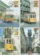 Portugal.4 Cartes Maximum Transportes Tipicos De Lisboa - Cartes-maximum (CM)