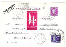 LSAU8 - EP CP MAZELIN 1f50 REPIQUAGE JOURNEE DE L'AVIATION CHOLET - CHOLET / TUNIS 7/10/1945 - Cartes Postales Repiquages (avant 1995)