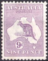 Australia 1916 Kangaroo 9d Violet 3rd Watermark Mint No Gum - Ongebruikt