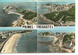 Primel Tregastel Multivues  : Générale Plage Pointe Aérienne - N° 3,5/1,6 Lapie Colorisée Dentelée - Primel