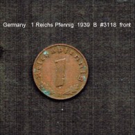 GERMANY     1  REICHSPFENNIG  1939 B  (KM # 89) - 1 Reichspfennig