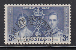 Swaziland Used Scott #26 3p George VI Coronation Issue, Deep Ultramarine - Swasiland (...-1967)