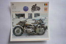 Transports Militaire - Sports Moto - Carte Fiche Technique Moto - Fn 1000 Cm3 M 12 Sm - Tout-terrain-armée -1937 - Moto Sport