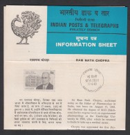 INDIA,1983, Ram Nath Chopra,(1882-1973), Pharma- Cologist, Folder - Briefe U. Dokumente