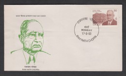 INDIA,1983,  FDC, Ram Nath Chopra, (1882-1973), Pharma- Cologist,  Bombay Cancellation - Briefe U. Dokumente