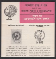 INDIA, 1983,  Bombay Natural History Society,  Hornbill (Bird), Folder - Briefe U. Dokumente