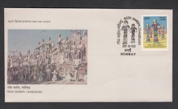 INDIA, 1983,  FDC, Rock Garden,Chandigarh, Bombay Cancellation - Brieven En Documenten