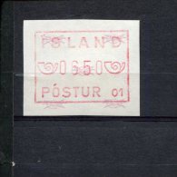 240406874 IJSLAND   POSTFRIS MINT NEVER HINGED POSTFRISCH EINWANDFREI ATM MICHEL 1.1 B FACIALE 0650 - Frankeervignetten (Frama)