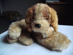 Ancien - Peluche Petit Chien St Bernard Années 50/60 - Cuddly Toys