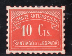 Santiago De La Espada  ( Jaen )   - 10 Cts. - Comite Antifascista   Sofima 9    Spain Civil War - Republican Issues