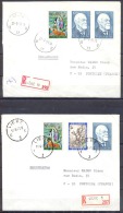 BELGIQUE  LOT De 2  Lettres RECOMMANDEES De LIEGE  Pour PONTOISE  Annee 1971 Affranchie Avec 3 Timbres - Cartas & Documentos