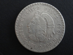 1947 - RARE - FAUX - FAUSSE MONNAIE De 5 Pesos - Mexique - 39 Mm De Diamètre - Mexico