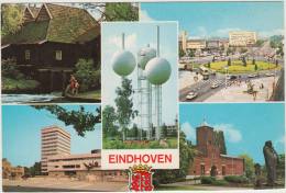 Eindhoven - Multiview; Watertoren, Van Abbe Museum, Verkeersplein Met AUTO'S, BUS, VRACHTAUTO -  Nederland/Holland - Eindhoven