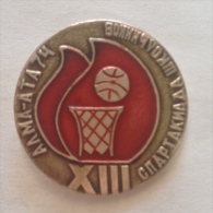 Badge (Pin) ZN000595 - Basketball USSR SSSR CCCP Alma-Ata (Almaty) Spartakiada 13th School Games 1974 - Basketball