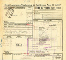 BRABANT WALLON - Lettre De Voiture Cachet De Gare MONT ST GUIBERT 1931 Vers AISEAU - Expéd. Sablières De MStG  --- UU774 - Andere & Zonder Classificatie