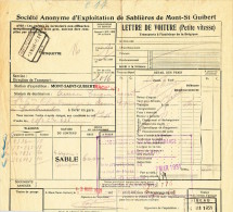 BRABANT WALLON - Lettre De Voiture Cachet De Gare MONT ST GUIBERT 1931 Vers AISEAU - Expéd. Sablières De MStG  --- UU774 - Altri & Non Classificati