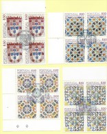 TIMBRES - STAMPS - PORTUGAL - 1981 La 1985 - 5 SIECLES DU CARREAUX - OBLITERATION 1er. JOUR- 20 BLOCS 4 TIMBRES -7 SCANS - Usado