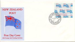 NUEVA ZELANDA / NEW ZEALAND / NOUVELLE ZELANDE (1988) - FRAMA - Vending Machine, Flag, Drapeau, Map, First Day, Label - Buste