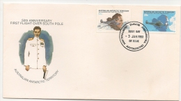 FIRST FLIGHT OVER SOUTH POLE - 50th ANNIVERSARY - AUSTRALIAN ANTARTIC TERRITORY - 1980 FDC From DAVIS - Vols Polaires