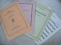 4 Partitions Classiques Pour Flûte (Mozart, Händel, Berthomieu Et Bozza) - Blaasinstrumenten