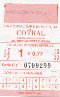 TICKET BIGLETTO BUS COMPANIA TRANSPORTI LAZIALI SPA-ITALY - Europe