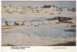 TICKLE POINT (Terre Neuve). Belle Vue Sur Le Village Et Sur Le Temple Maçonnique. Carte Obl.  Gander En 1987 - Brieven En Documenten