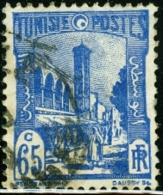 TUNISIA, FRENCH PROTECTORATE, MOSCHEA TUNISI, 1938, FRANCOBOLLO USATO, Mi 195, Scott 90, YT 181A - Used Stamps