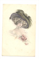 FANTAISIE -Illustrateur Otto Schilbach  - Femme Au Chapeau Et épaules Dénudées,  (2030)b130 - Schilbach