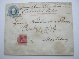 1858, Geldbrief Aus Egeln - Enteros Postales