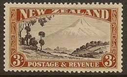 NZ 1935 3/- Mt Egmont Retouch Sky CP L14d M X#IT21 - Ungebraucht