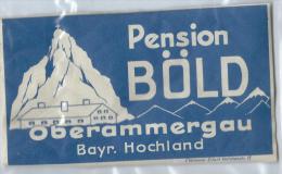 Pension Bold/OBERAMMERGAU/Baviére /ALLEMAGNE/Vers 1945-1955       EVM29 - Etiquettes D'hotels