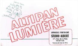 BUVARD : ALTIPAN LUMIERE - APPAREILS PHOTO-CINE STUDIO ALBERT à TROYES (Aube) - Cinéma & Theatre